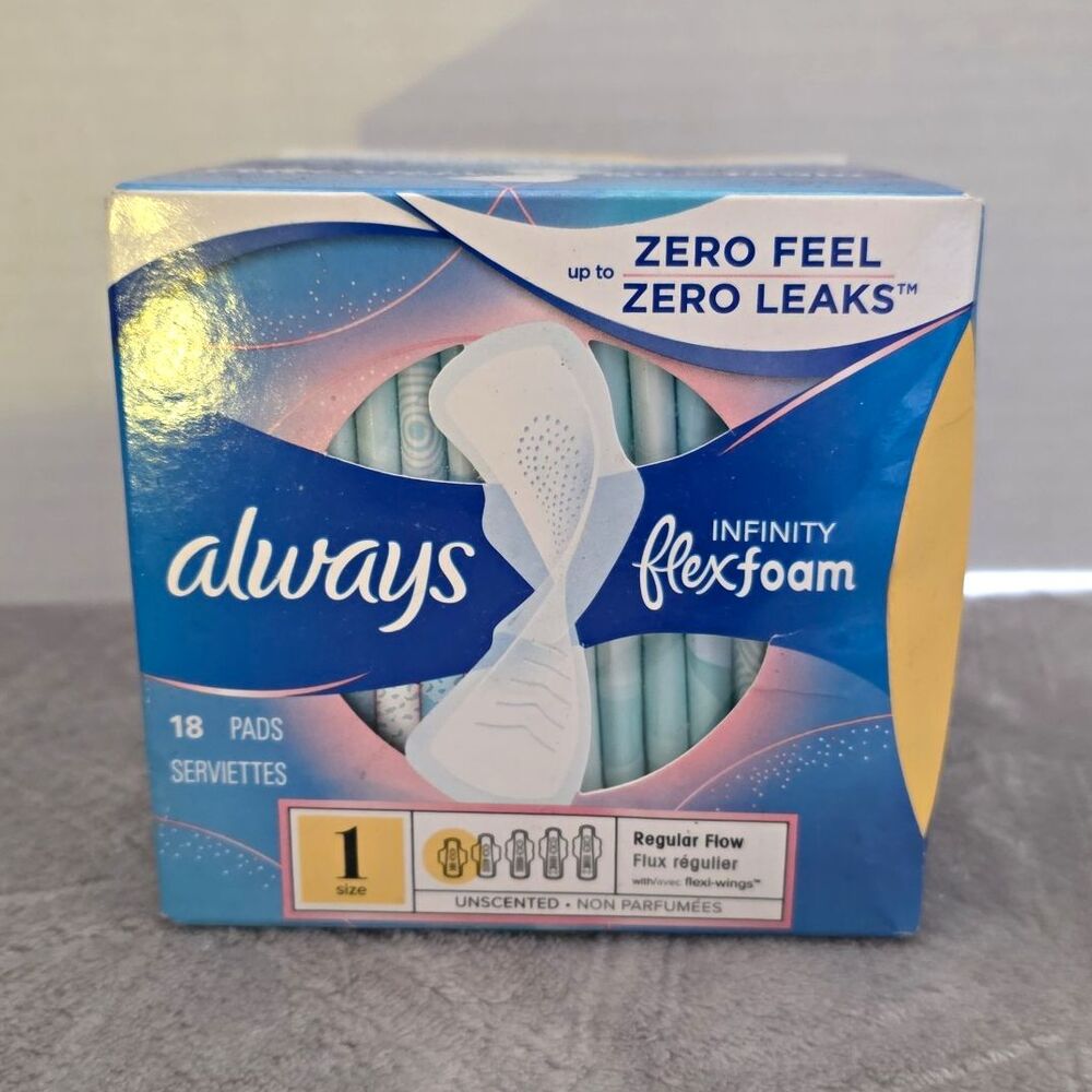 Always Infinity FlexFoam Regular Flow Pads With Wings Unscented, 18 Count